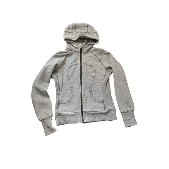 Tops - Lululemon Scuba Hoodie *Green/White Stripe* Size 8